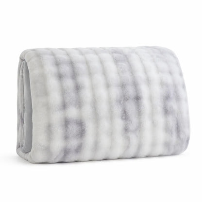 Duvet Cover Reversible Quilted Rabbit Fur & Milk Velour