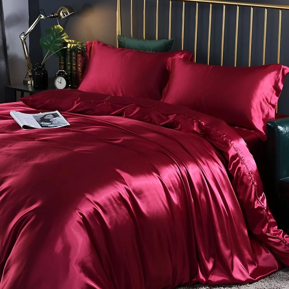 Duvet Cover Set Mulberry Silk Blend Temperature Regulating