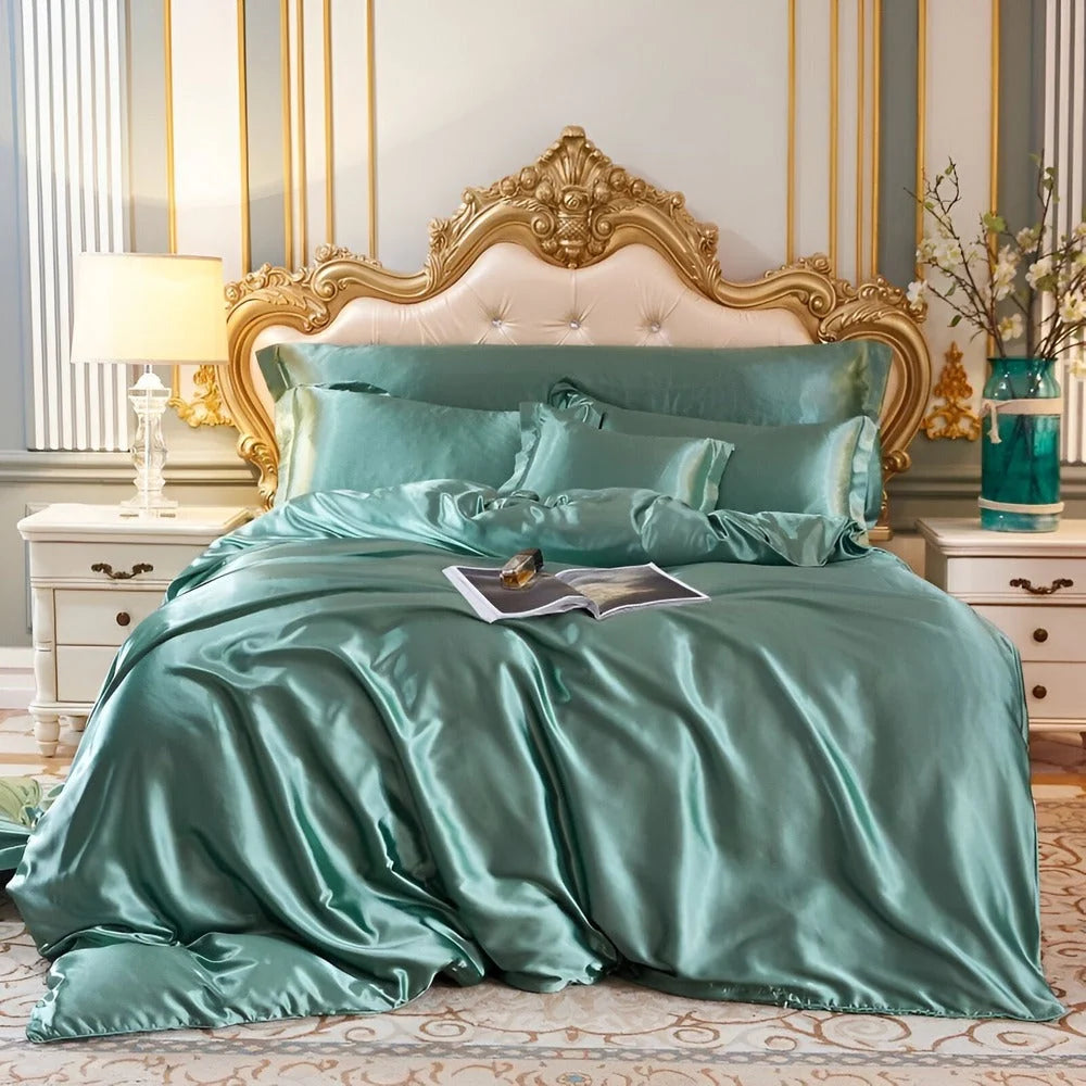 Duvet Cover Set Mulberry Silk Blend Temperature Regulating