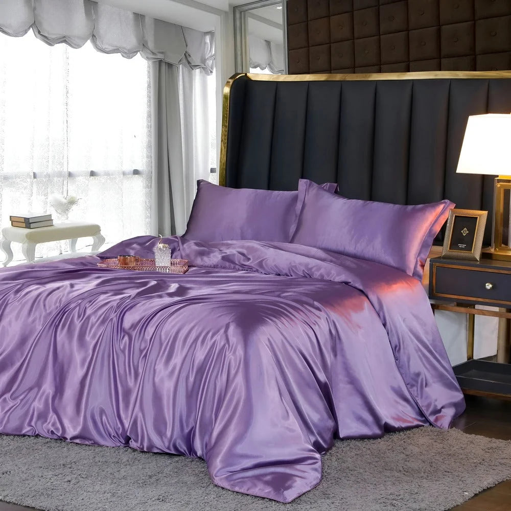Duvet Cover Set Mulberry Silk Blend Temperature Regulating