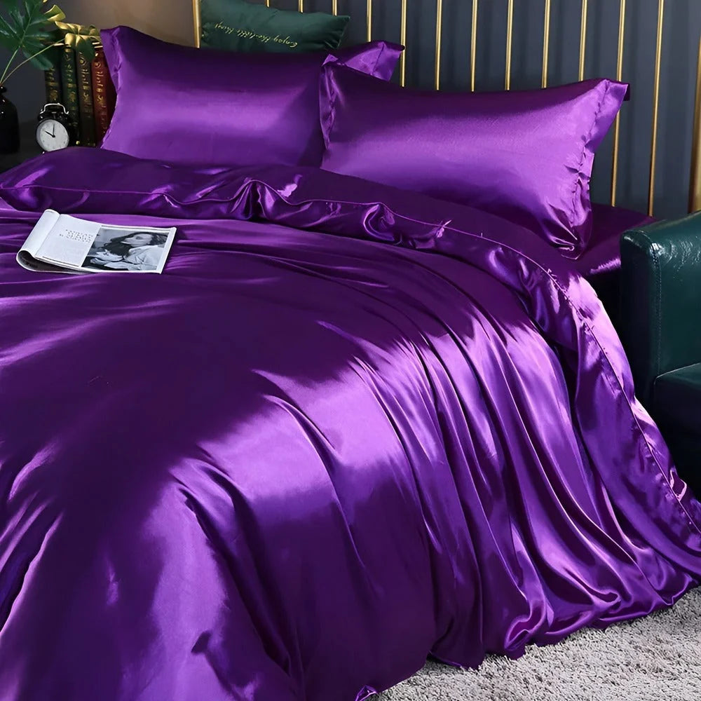 Duvet Cover Set Mulberry Silk Blend Temperature Regulating