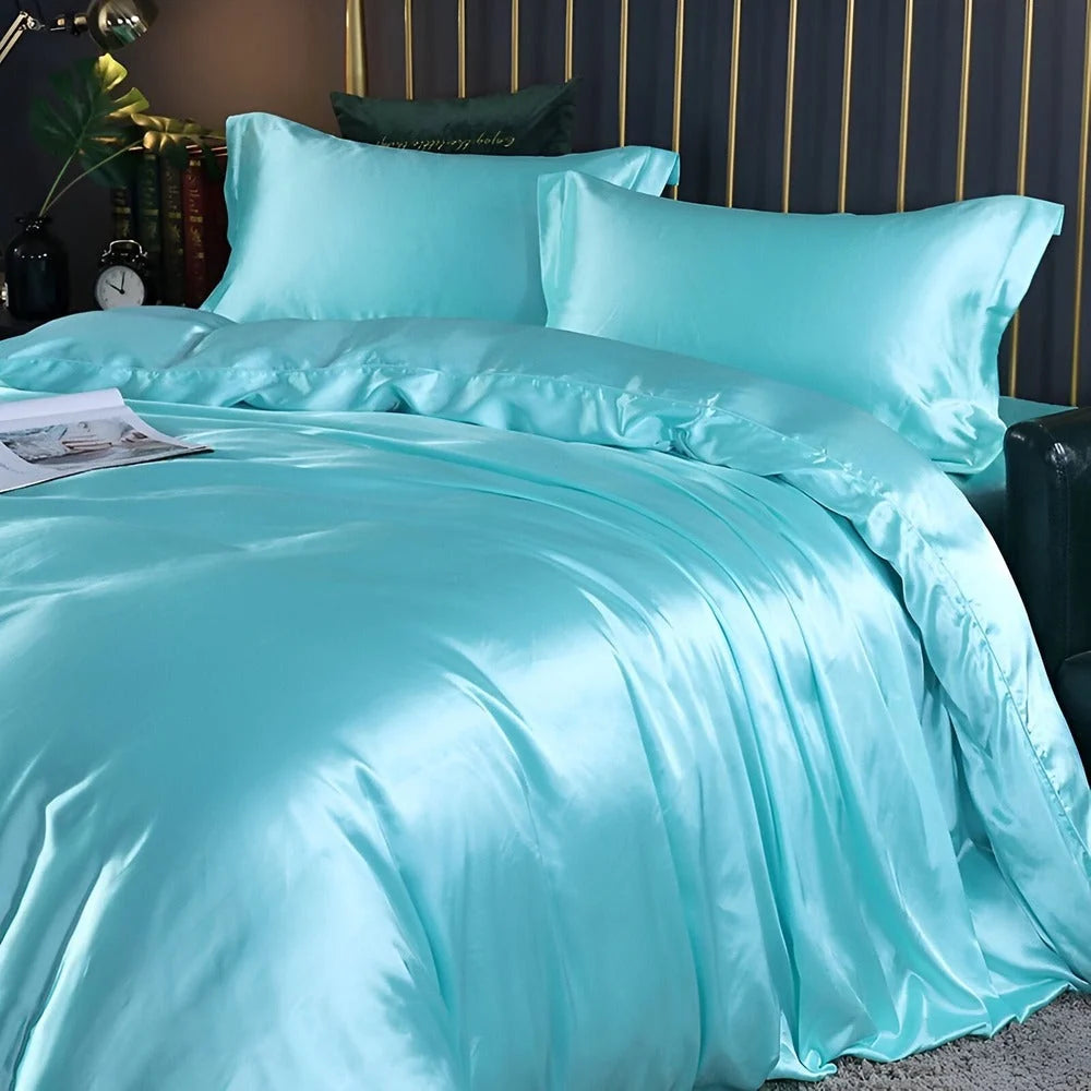 Duvet Cover Set Mulberry Silk Blend Temperature Regulating