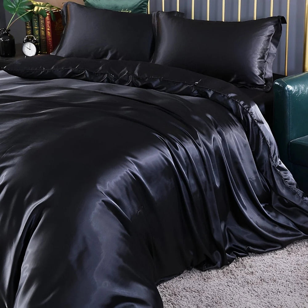 Duvet Cover Set Mulberry Silk Blend Temperature Regulating