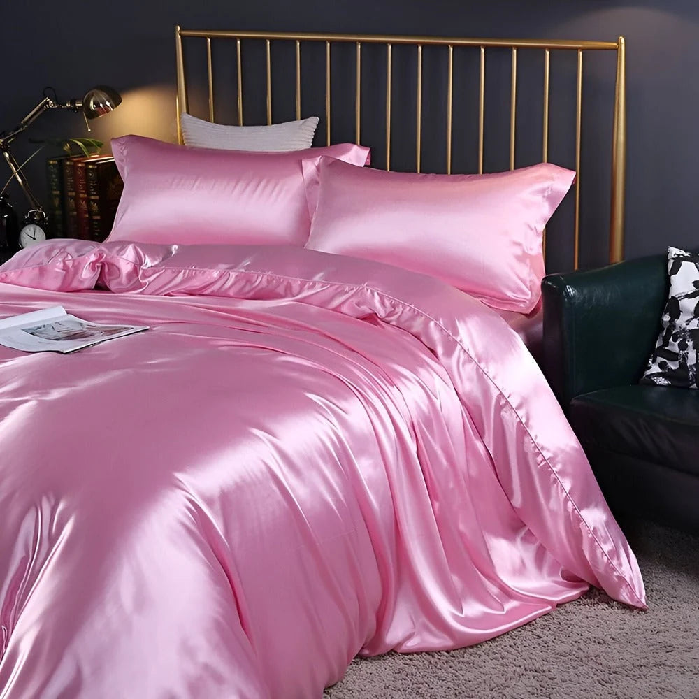 Duvet Cover Set Mulberry Silk Blend Temperature Regulating