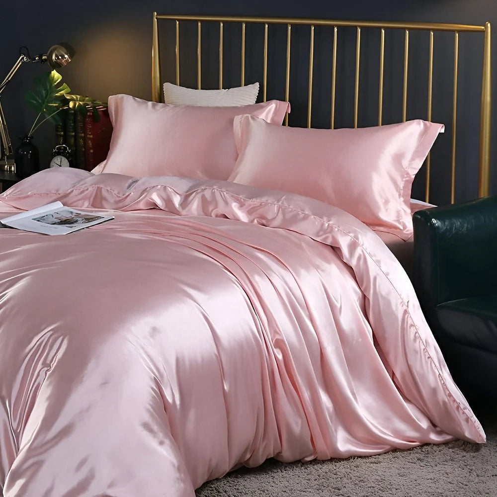 Duvet Cover Set Mulberry Silk Blend Temperature Regulating