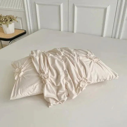 Duvet Cover Set Pinch-Pleat Floral Brushed Microfiber