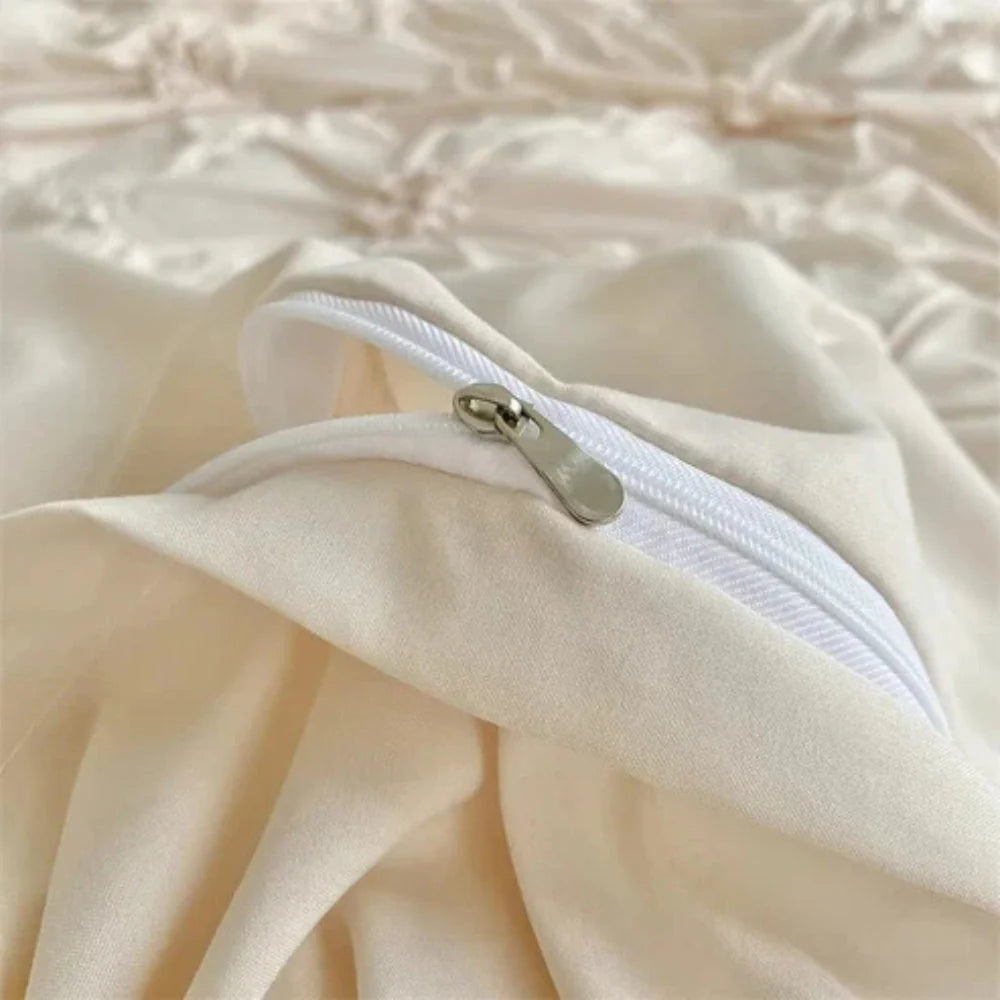 Duvet Cover Set Pinch-Pleat Floral Brushed Microfiber