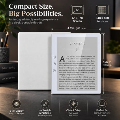 E-Reader 6-Inch E-Ink Touchscreen 32GB Expandable Storage