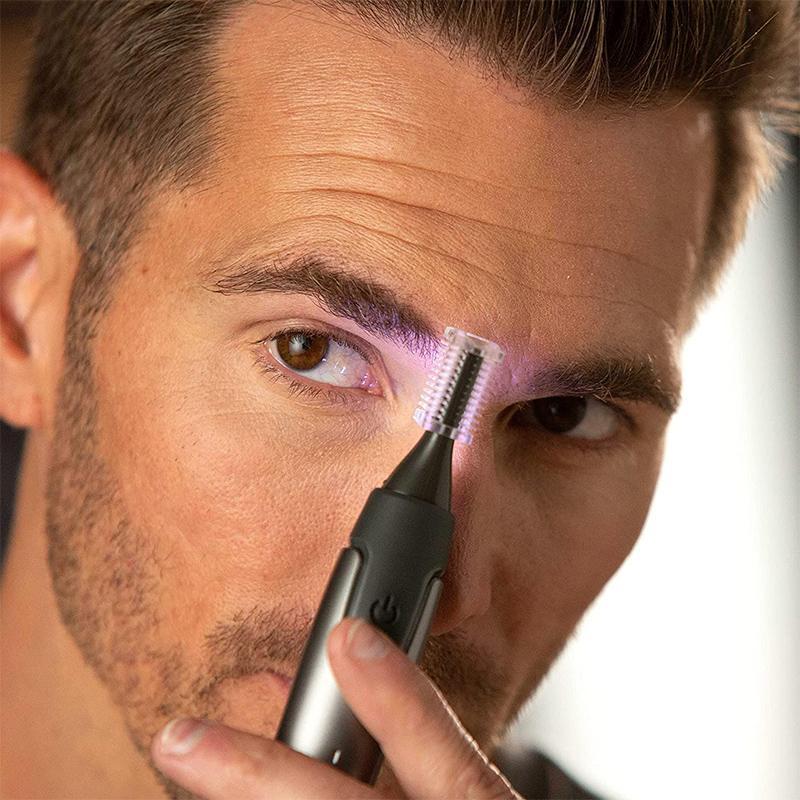 Ear & Nose Trimmer Ultra-Flat Head Titanium-Coated Blades LED