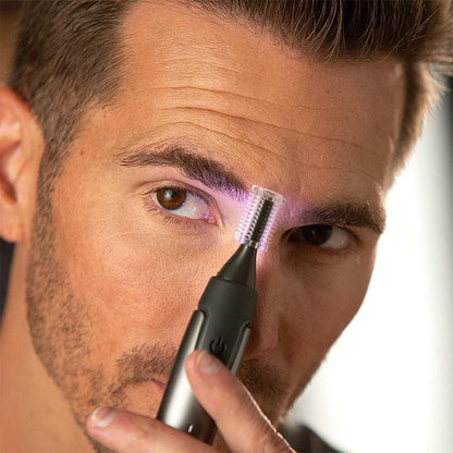 Ear & Nose Trimmer Ultra-Flat Head Titanium-Coated Blades LED
