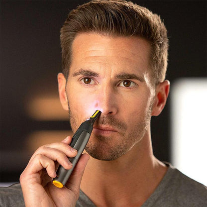 Ear & Nose Trimmer Ultra-Flat Head Titanium-Coated Blades LED