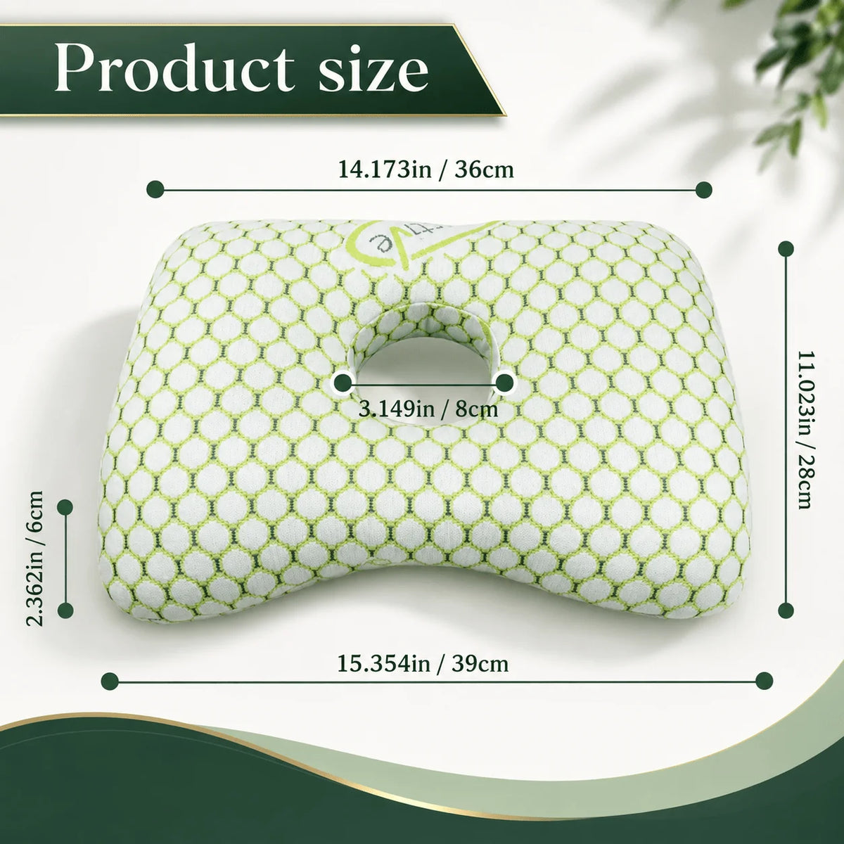 Ear Piercing Pillow 3.5-Inch Open Center Adjustable Firmness