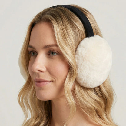 Ear Warmers Foldable Plush Faux Fur Lightweight & Portable