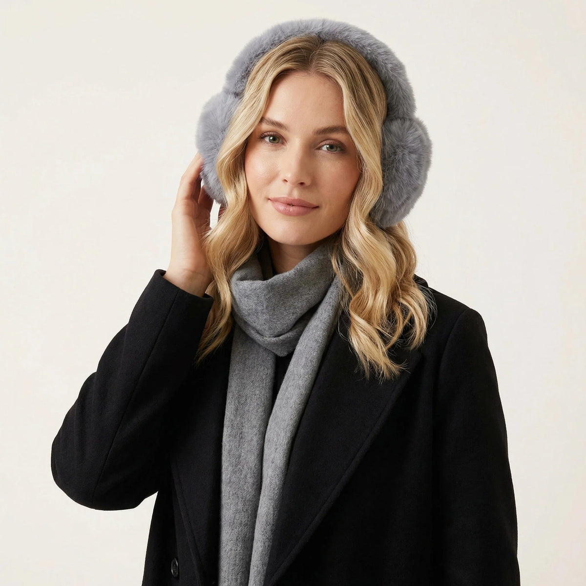Ear Warmers Foldable Plush Faux Fur Lightweight & Portable