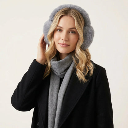 Ear Warmers Foldable Plush Faux Fur Lightweight & Portable
