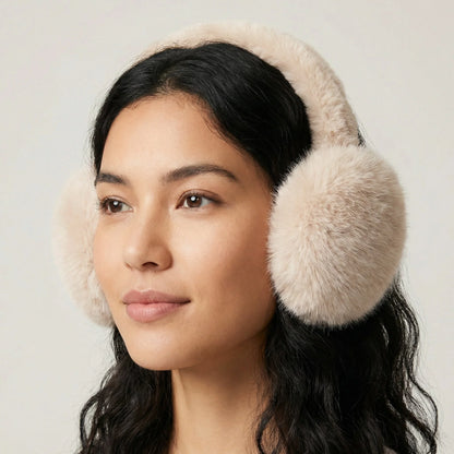 Ear Warmers Foldable Plush Faux Fur Lightweight & Portable