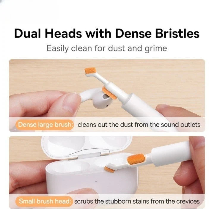 Earbud Cleaning Brush Dual Heads Retractable Design