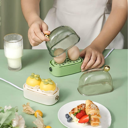 Egg Cooker Adjustable Doneness 2-Egg Auto Shut-Off