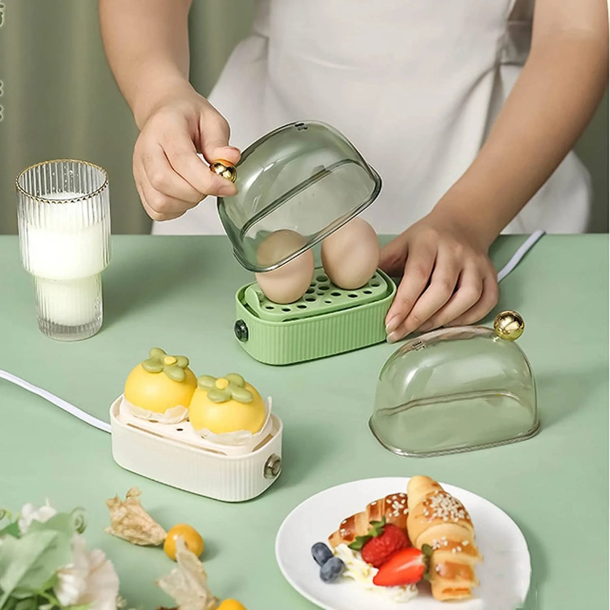 Egg Cooker & Poacher 3 Heat Settings 2-Egg Capacity