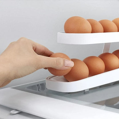 Egg Organizer Two-Tier Rolling Dispenser 14-Egg Capacity