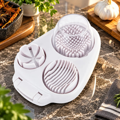 Egg Slicer 3-In-1 Stainless Steel Wires & Non-Slip Base