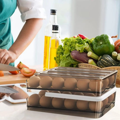 Egg Storage Container Stackable 18-Egg Capacity Space-Saving