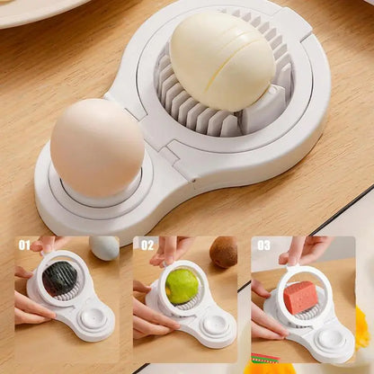 Egg and Fruit Slicer Stainless Steel Blades Push-Button Design