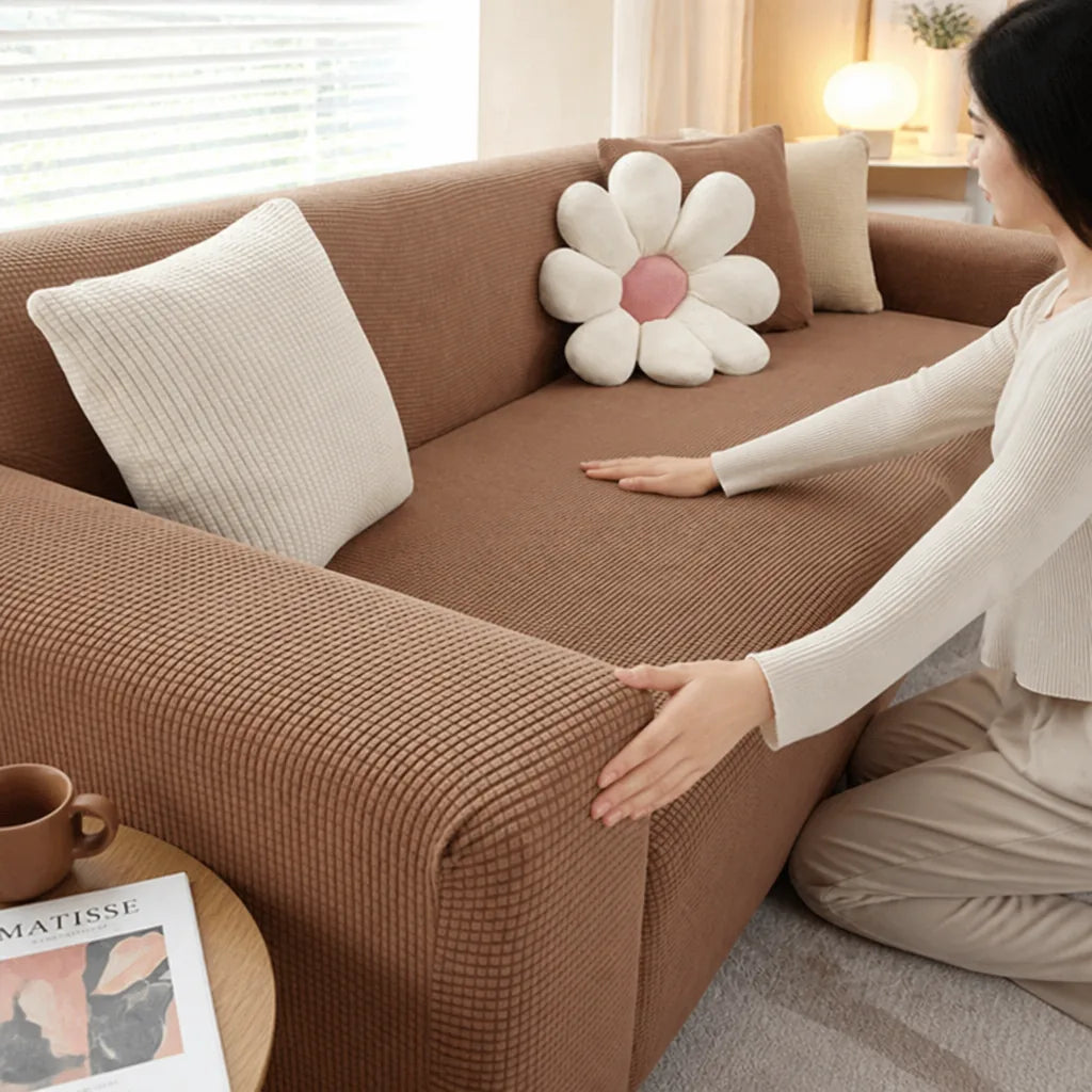 Elastic Stretch-Fit Sofa Cover with Non-Slip Foam Strips