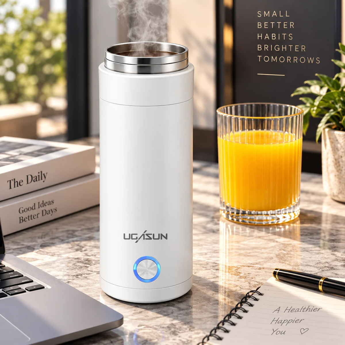 Electric Kettle Portable 15oz Stainless Steel Interior & Temperature Presets