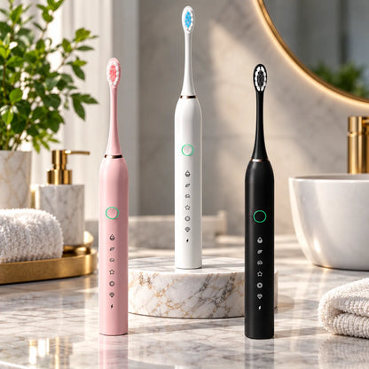 Electric Toothbrush Sonic Six Modes USB Rechargeable Travel Case