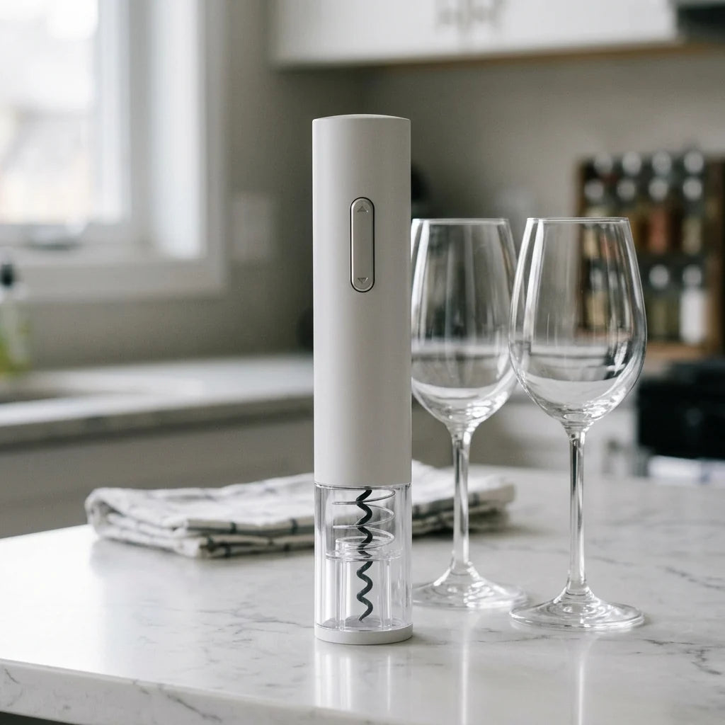 Electric Wine Opener Button-Operated Natural & Synthetic Corks