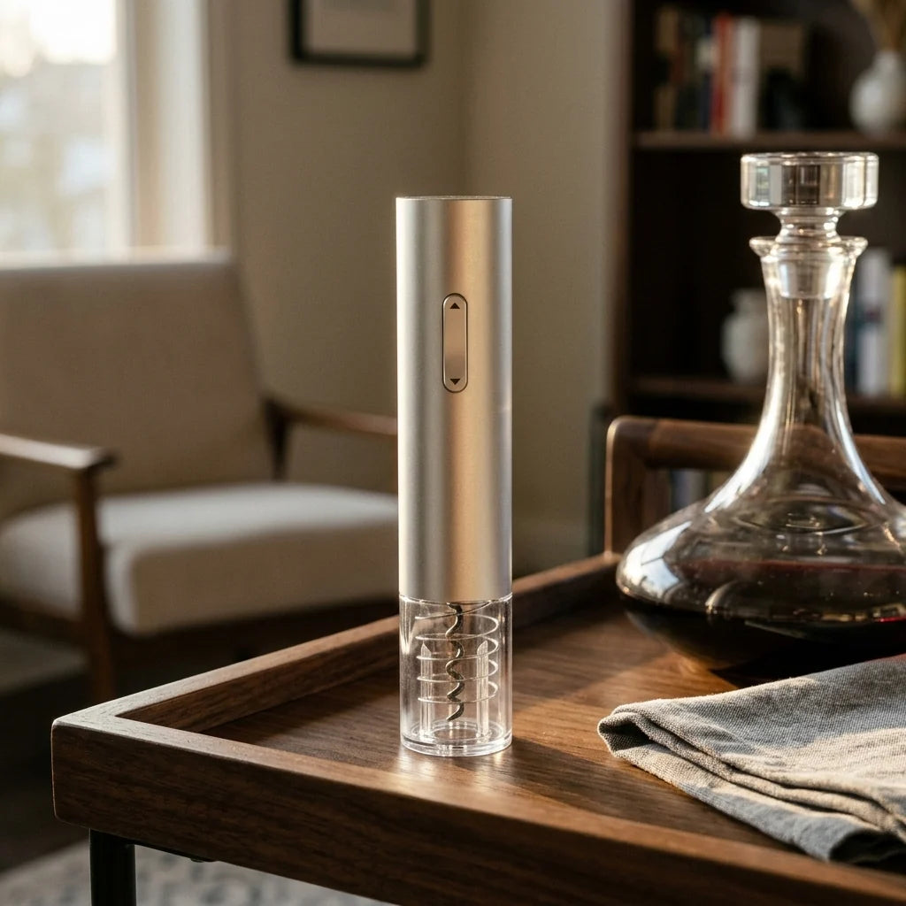 Electric Wine Opener Button-Operated Natural & Synthetic Corks