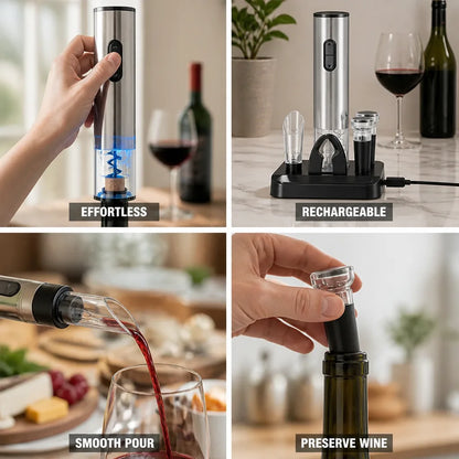 Electric Wine Opener Rechargeable Cordless 4-Pack
