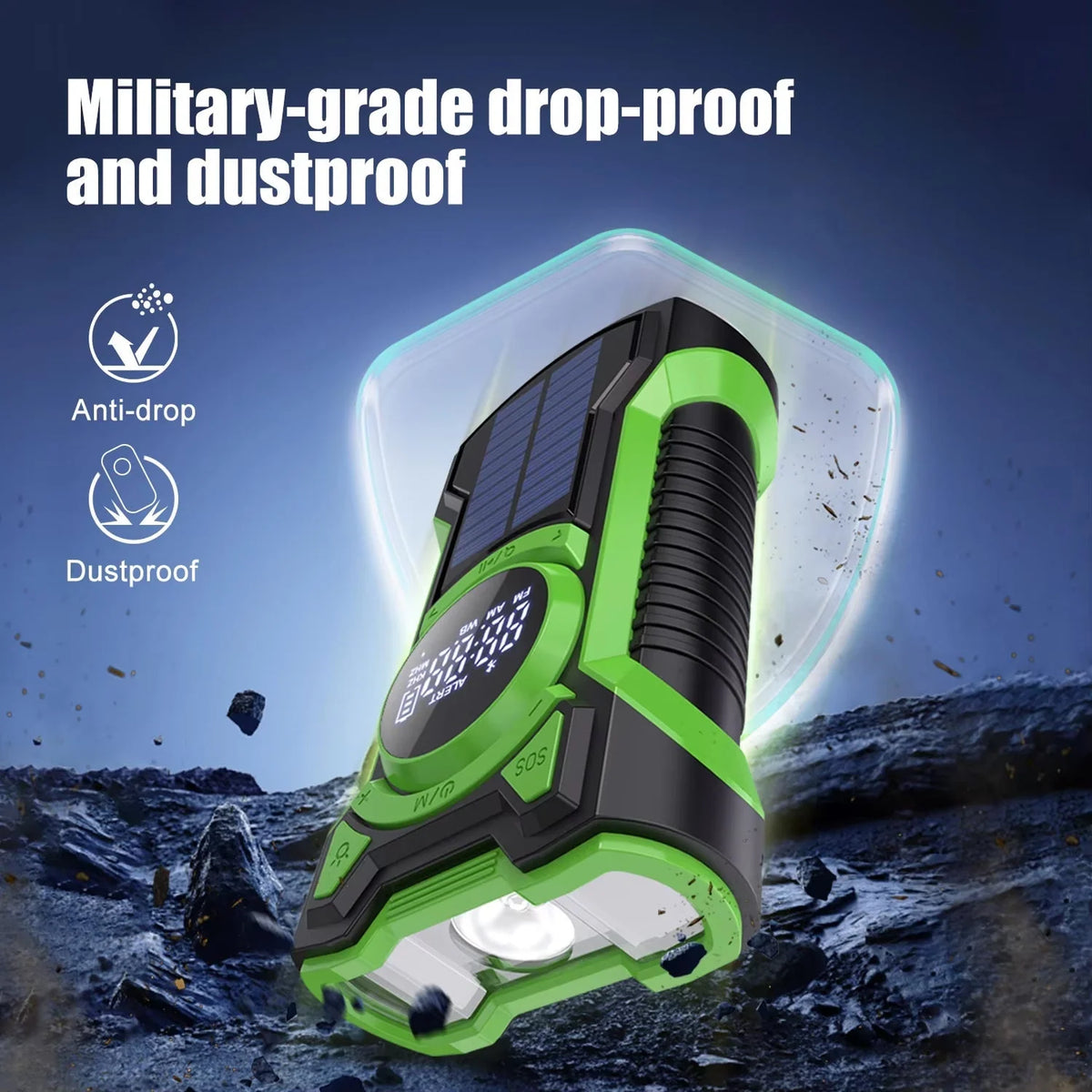 Emergency Radio Solar & Hand Crank Charging 5000mAh Power Bank