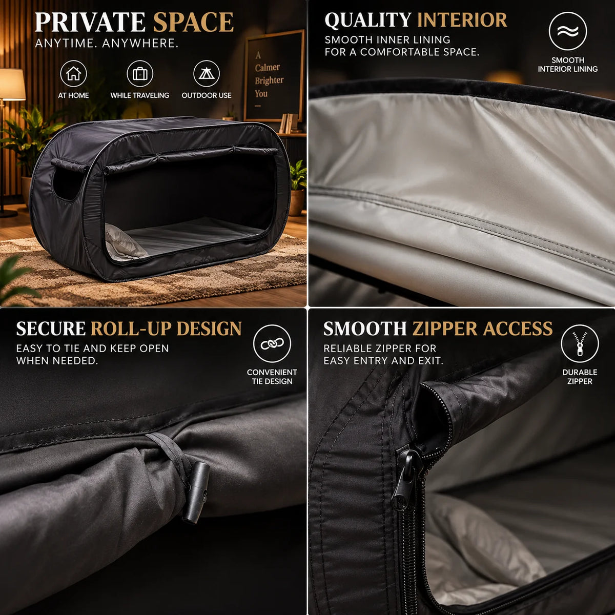 Enclosed Bed Tent Full Zipper Mesh Vents