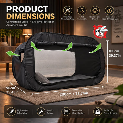 Enclosed Bed Tent Full Zipper Mesh Vents