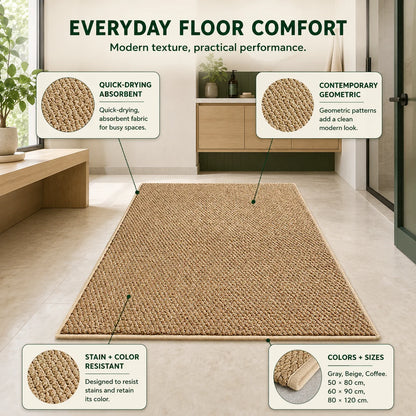 Entryway Doormat Absorbent Woven Quick-Dry Low-Profile