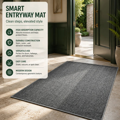 Entryway Doormat Absorbent Woven Quick-Dry Low-Profile