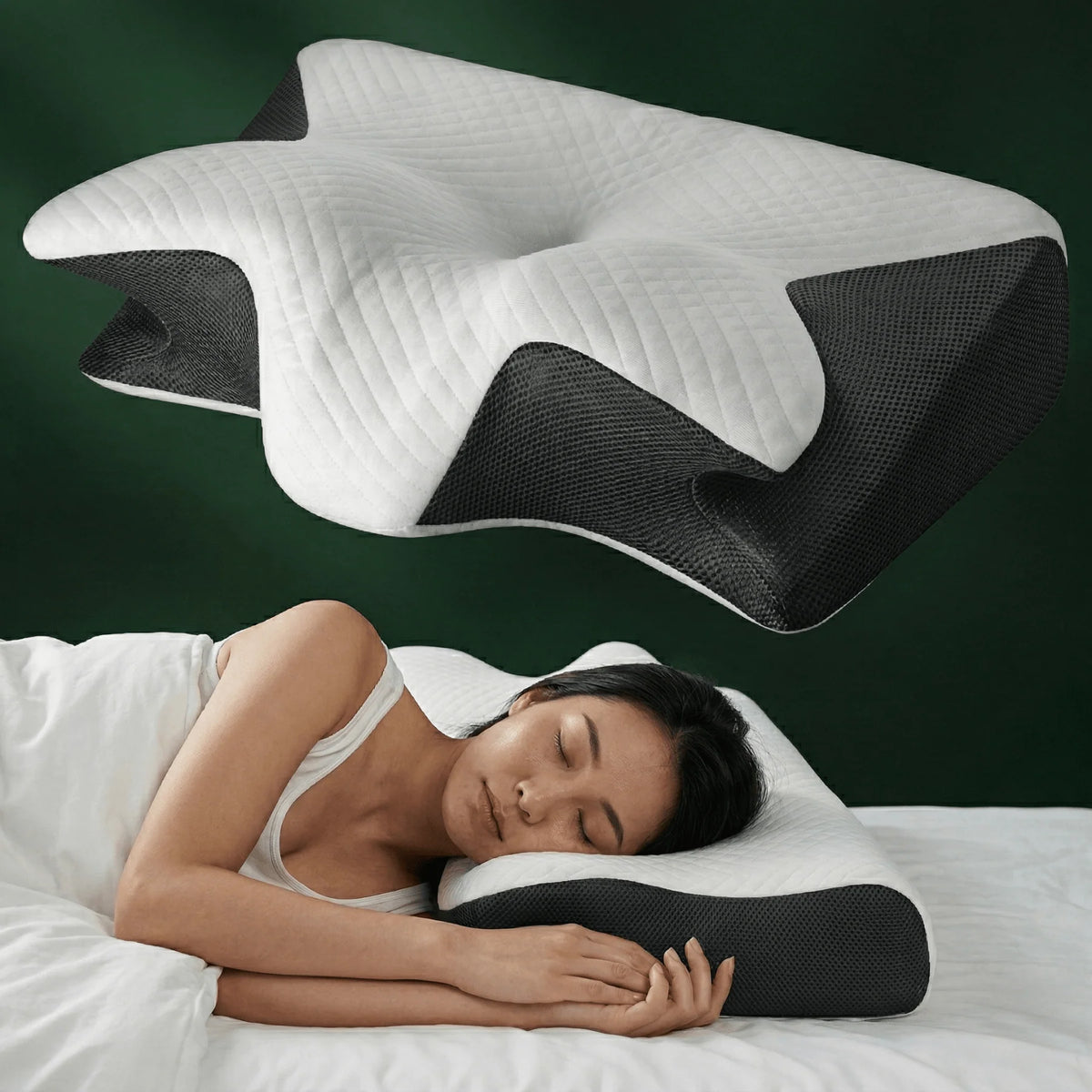 Ergonomic Pillow Butterfly Contour Dual-Height Memory Foam
