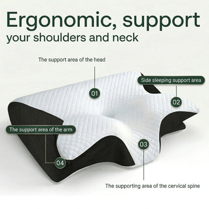 Ergonomic Pillow Butterfly Contour Dual-Height Memory Foam