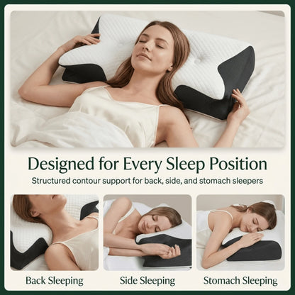 Ergonomic Pillow Butterfly Contour Dual-Height Memory Foam