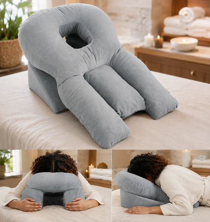 Face-Down Pillow Built-In Face Opening Firm Support