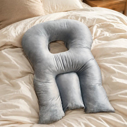 Face-Down Pillow Built-In Face Opening Firm Support