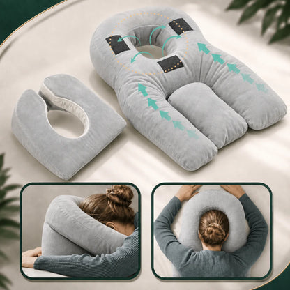 Face-Down Pillow Built-In Face Opening Firm Support