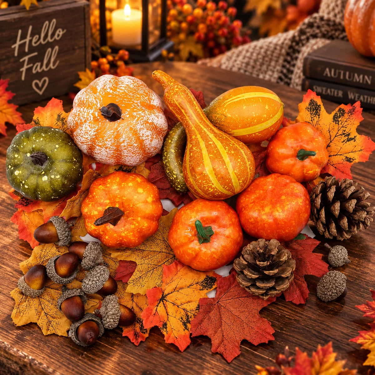 Fall Harvest Decor Kit 50-Piece Molded Foam