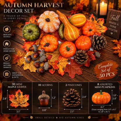Fall Harvest Decor Kit 50-Piece Molded Foam