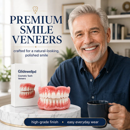 False Teeth Set Upper & Lower Moldable Fit Natural-Looking