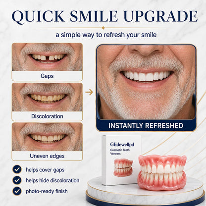 False Teeth Set Upper & Lower Moldable Fit Natural-Looking