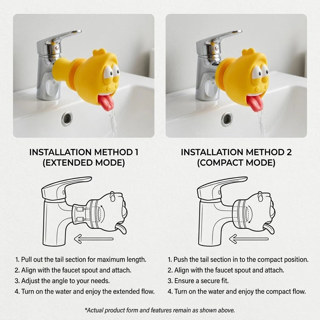 Faucet Extender Kids Cartoon Design Detachable Silicone Base