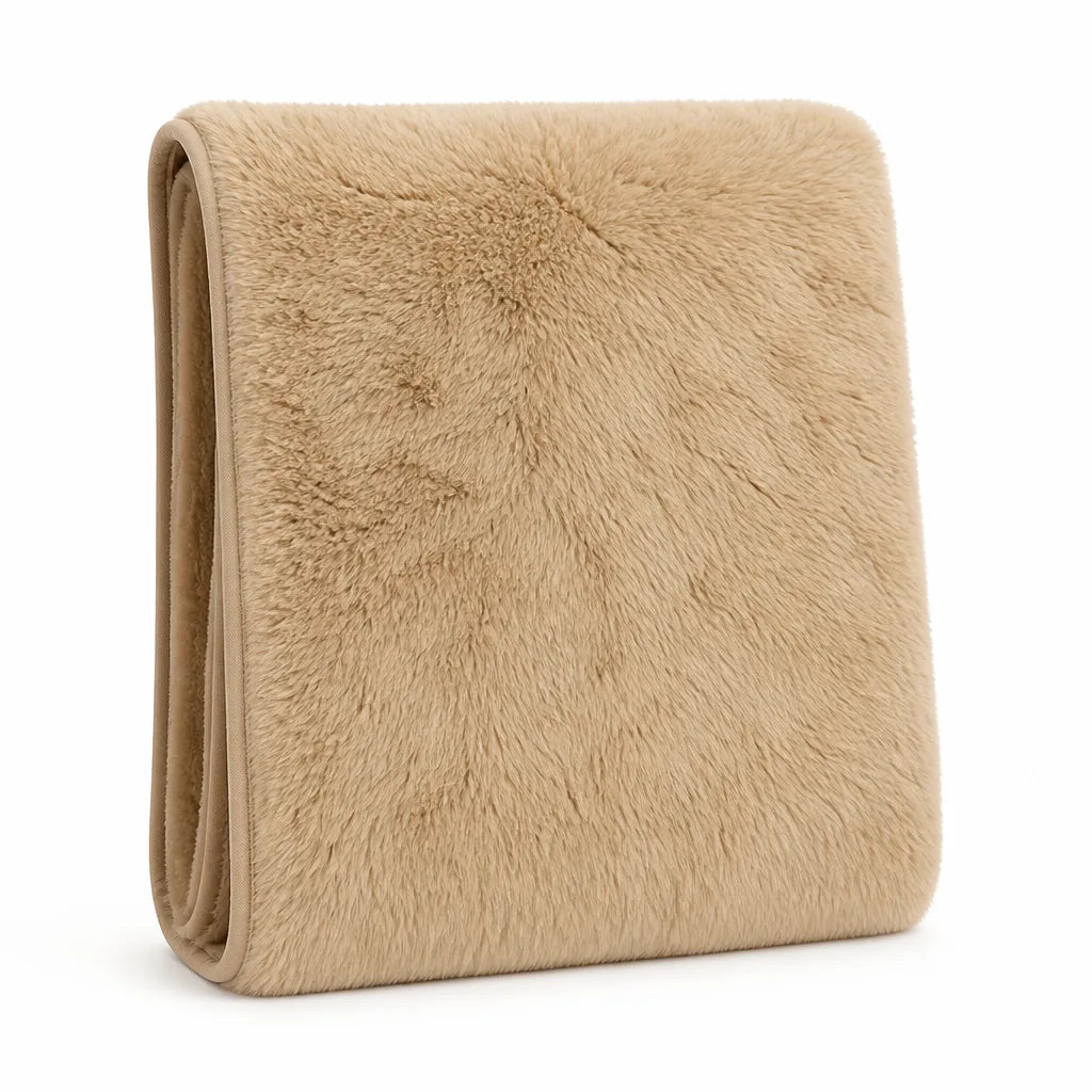 Faux Fur Machine Washable Travel Throw Blanket
